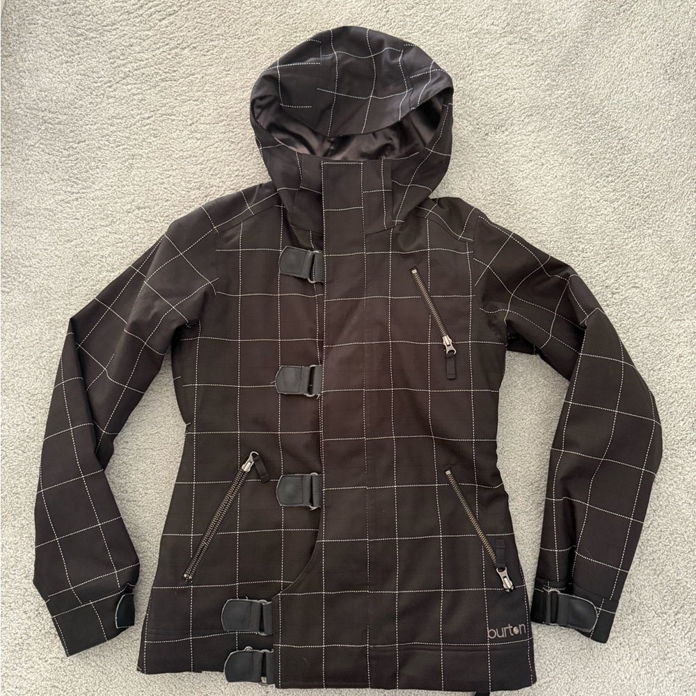 Burton Women's Black Grid Pattern Snowboarding Jacket